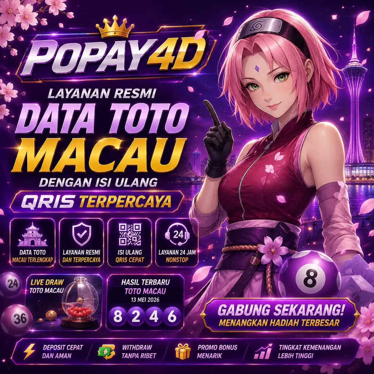 POPAY4D Layanan Resmi Data Toto Macau Dengan Isi Ulang Qris Terpercaya